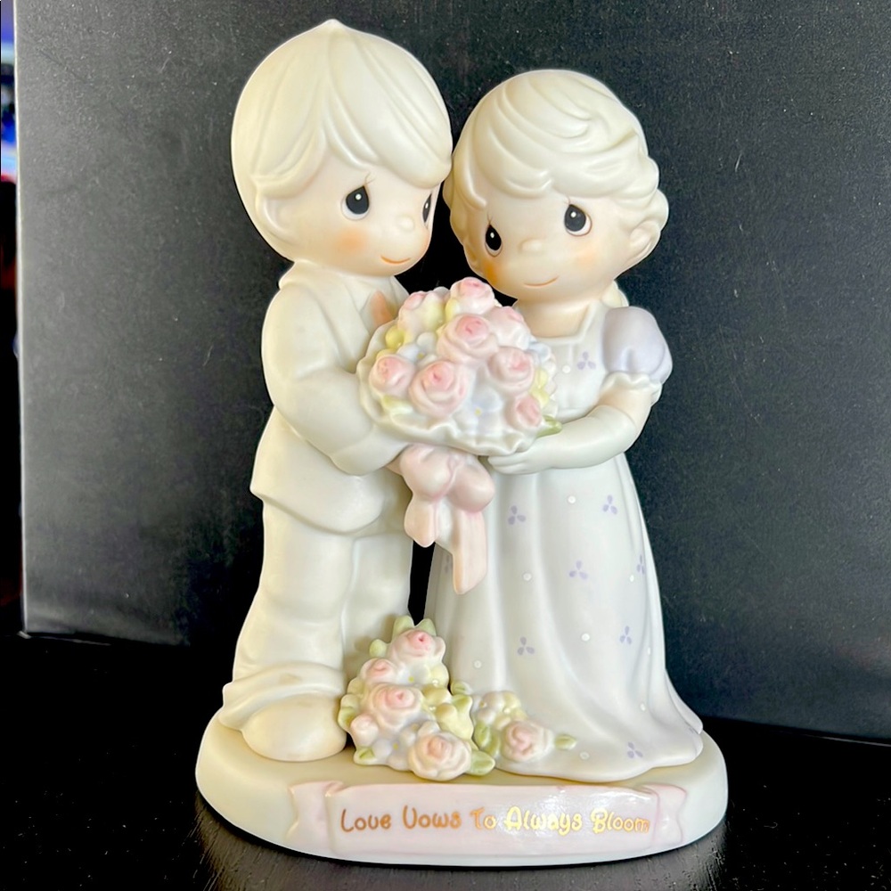 Precious Moments Wedding Cake Topper - Cream and Pink